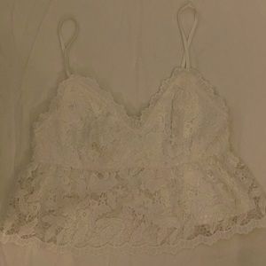 Lace peplum crop top